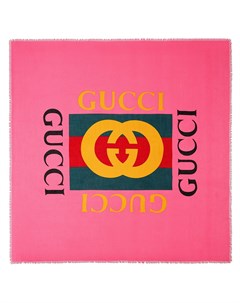 Шаль с принтом логотипа Gucci