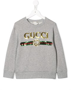 Толстовка с логотипом из пайеток Gucci kids