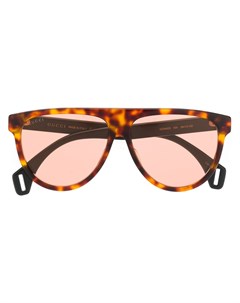 Солнцезащитные очки авиаторы в круглой черепаховой оправе Gucci eyewear