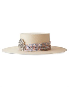 Соломенная шляпа с кристаллами Maison michel