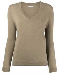 Кашемировый свитер в рубчик с V образным вырезом 12 storeez