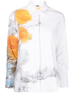 Поплиновая рубашка с цветочным принтом Adam lippes