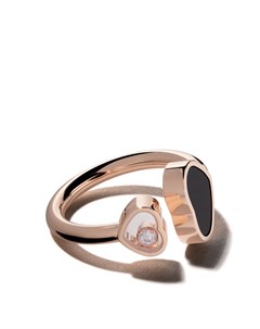 Кольцо Happy Hearts из розового золота с ониксом и бриллиантом Chopard