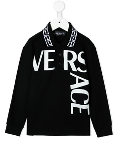 Рубашка поло с длинными рукавами и логотипом Versace kids