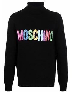 Кашемировый джемпер с логотипом Moschino