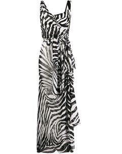 Платье асимметричного кроя с зебровым принтом Dolce&gabbana