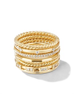 Золотое кольцо Cable Stax с бриллиантами David yurman