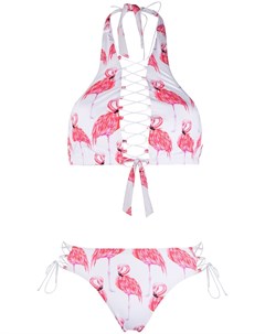 Бикини Addicted Flamingo на шнуровке Noire swimwear
