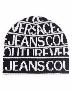 Шерстяная шапка бини с логотипом Versace jeans couture