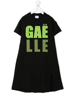 Платье футболка с заклепками и логотипом Gaelle paris kids