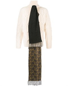 Джемпер фактурной вязки с декоративным шарфом Maison margiela