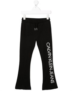 Расклешенные спортивные брюки с логотипом Calvin klein kids