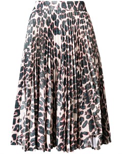 Плиссированная юбка с леопардовым принтом Calvin klein