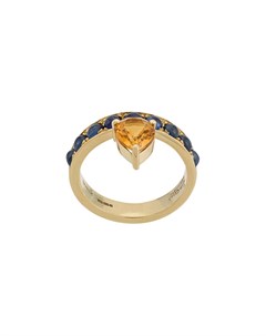 Золотое кольцо Theodora Tear с сапфиром и цитрином Dubini