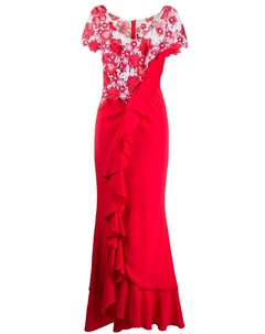 Вечернее платье Boccacio с оборками и цветочным кружевом Talbot runhof