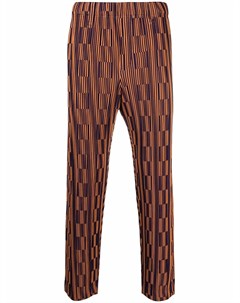 Плиссированные брюки с геометричным принтом Homme plissé issey miyake