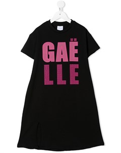 Платье футболка с заклепками и логотипом Gaelle paris kids
