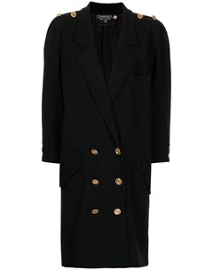 Двубортное пальто с логотипом CC Chanel pre-owned