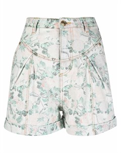 Джинсовые шорты с цветочным принтом Chiara ferragni