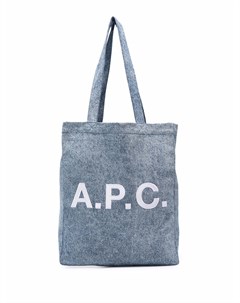 Джинсовая сумка тоут с вышитым логотипом A.p.c.