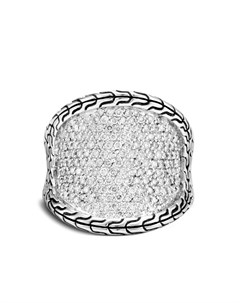 Серебряное кольцо Saddle с бриллиантами John hardy
