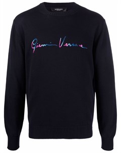 Джемпер вязки интарсия с логотипом Versace