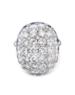 Платиновое кольцо Bombe с бриллиантами и сапфирами Pragnell vintage