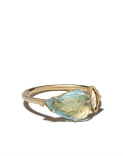 Кольцо Maya из желтого золота с бриллиантами и аквамарином Brooke gregson