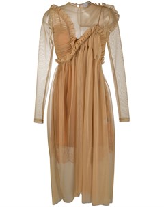 Прозрачное платье с оборками Preen by thornton bregazzi