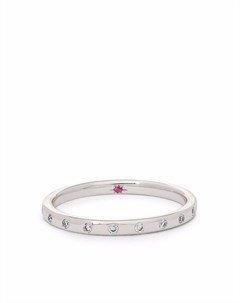 Обручальное кольцо из белого золота с бриллиантами и рубином Annoushka