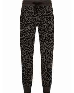 Спортивные брюки с леопардовым принтом Dolce&gabbana