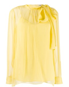 Прозрачная блузка с воротником на завязке Valentino