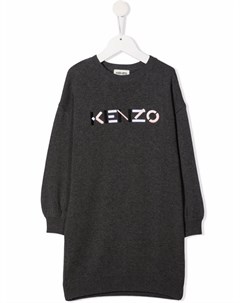 Платье свитер с вышитым логотипом Kenzo kids