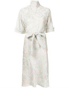 Жаккардовое платье с цветочным узором и поясом Shanghai tang