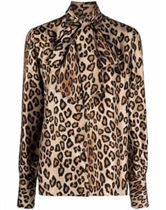Блузка с завязками и леопардовым принтом Alberto biani