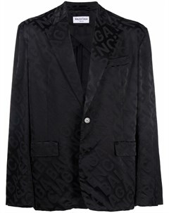 Жаккардовый пиджак с логотипом Balenciaga