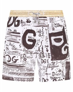 Плавки шорты с контрастной отделкой и логотипом Dolce&gabbana