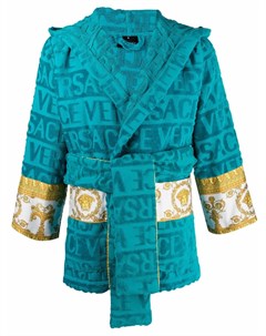 Короткий махровый халат с логотипом Versace