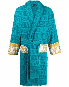 Короткий махровый халат с логотипом Versace