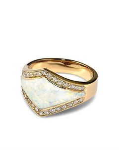 Кольцо из желтого золота с опалом и бриллиантами Jacquie aiche