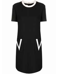 Платье с короткими рукавами и контрастной отделкой Valentino