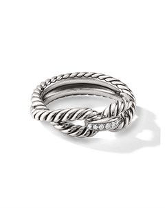 Серебряное кольцо Cable Loop с бриллиантами David yurman