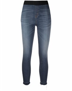 Укороченные джинсы с эффектом потертости 3x1
