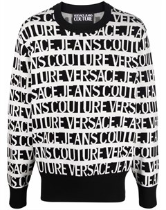 Джемпер вязки интарсия с логотипом Versace jeans couture