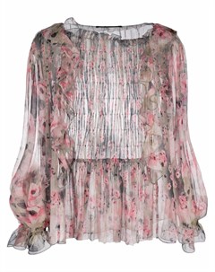 Блузка с оборками и цветочным принтом Alberta ferretti