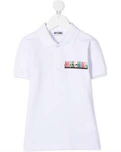 Рубашка поло с логотипом на груди Moschino kids