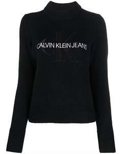 Джемпер с высоким воротником и вышитым логотипом Calvin klein jeans