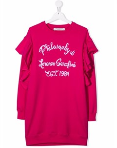 Платье свитер с оборками и логотипом Philosophy di lorenzo serafini kids