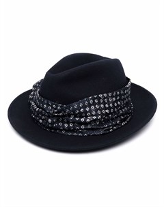 Шерстяная шляпа федора с шарфом Emporio armani