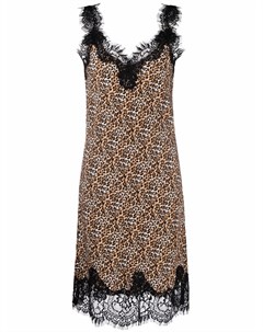 Шелковое платье комбинация с леопардовым принтом Gold hawk
